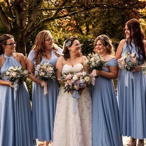 Bridesmaid - Dusty Blue Multiway Convertible Infinity Dress - One Size - Maxi